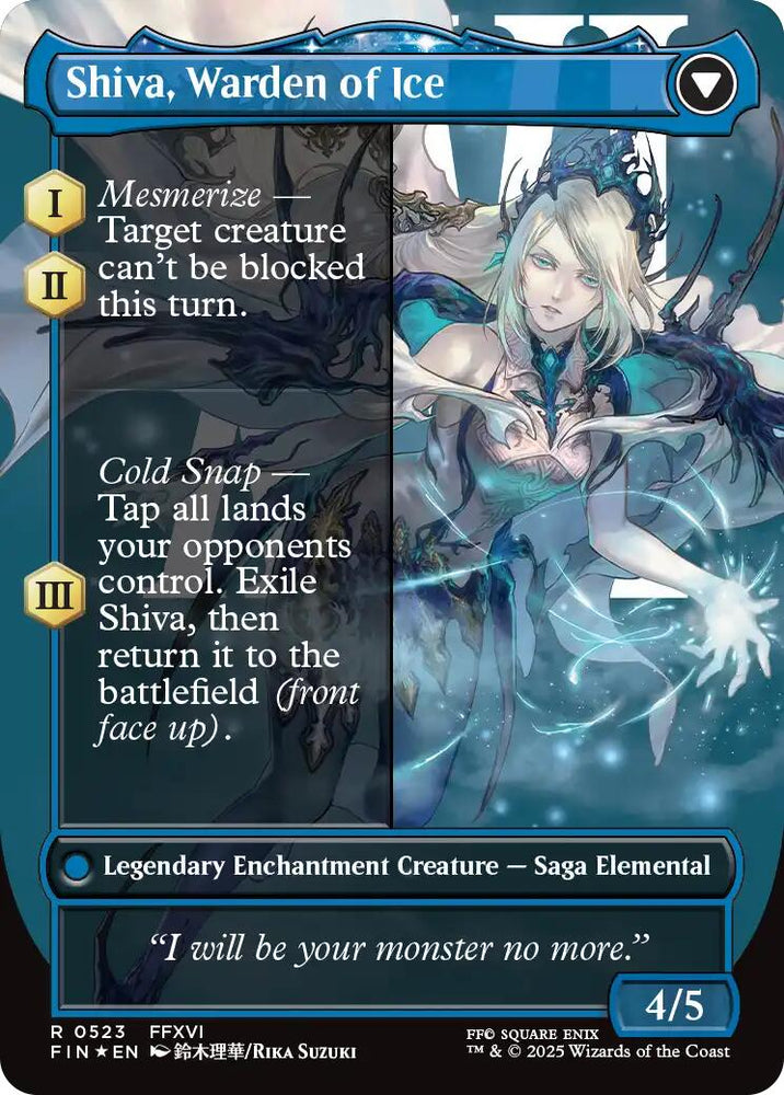 Jill, Shiva's Dominant // Shiva, Warden of Ice (Borderless) (Surge Foil) [FINAL FANTASY] Magic: The Gathering