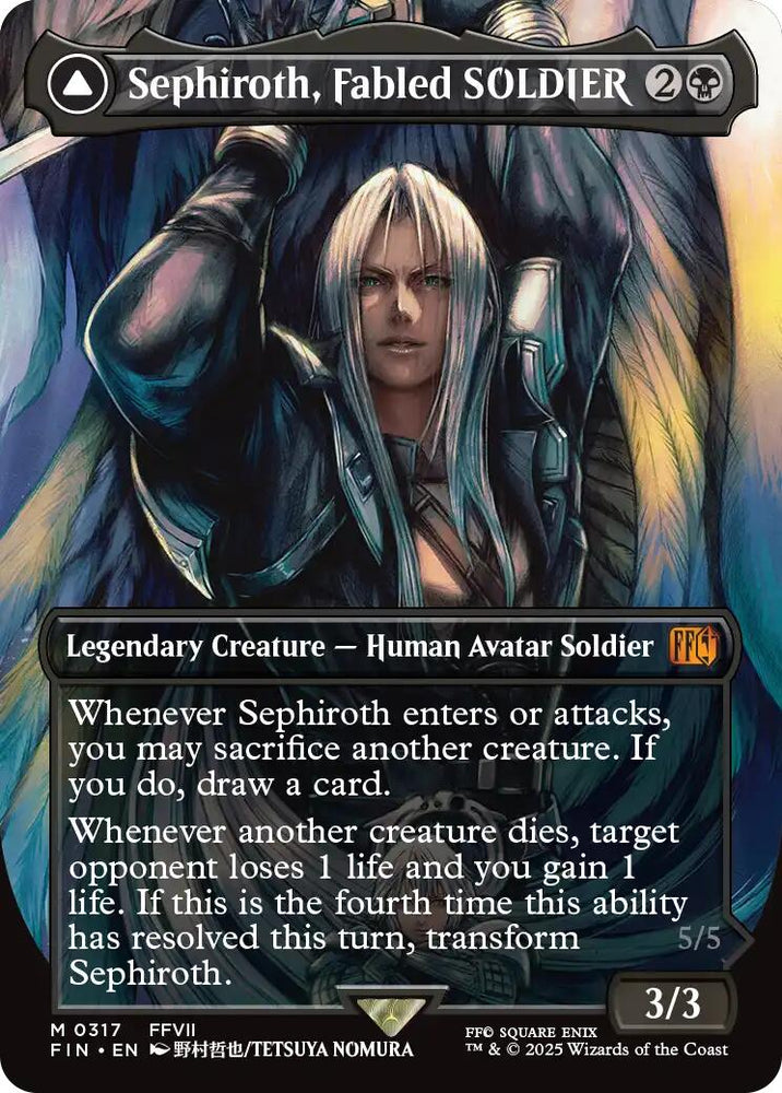 Sephiroth, Fabled SOLDIER // Sephiroth, One-Winged Angel (Borderless) (0317) [FINAL FANTASY] Magic: The Gathering