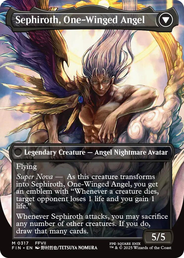 Sephiroth, Fabled SOLDIER // Sephiroth, One-Winged Angel (Borderless) (0317) [FINAL FANTASY] Magic: The Gathering