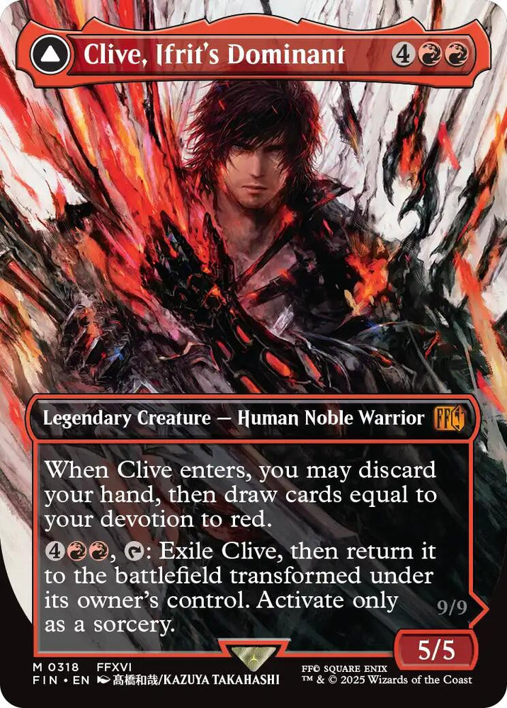 Clive, Ifrit's Dominant // Ifrit, Warden of Inferno (Borderless) (0318) [FINAL FANTASY] Magic: The Gathering