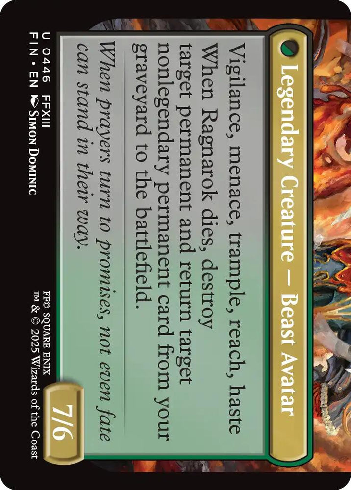 Fang, Fearless l'Cie (Extended Art) [FINAL FANTASY] Magic: The Gathering