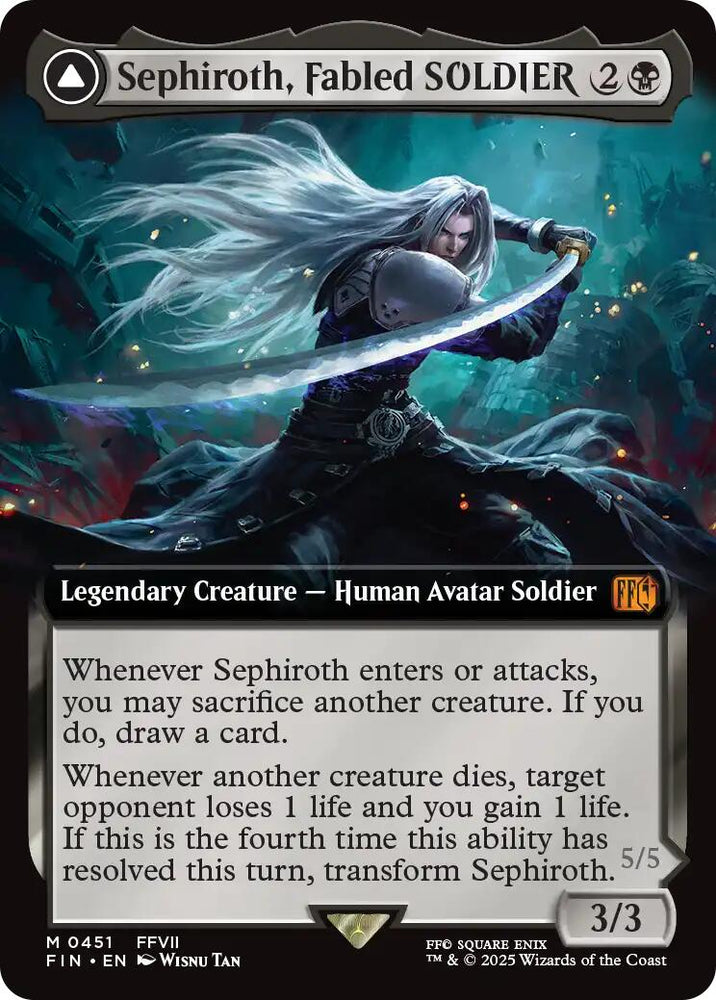 Sephiroth, Fabled SOLDIER // Sephiroth, One-Winged Angel (Extended Art) [FINAL FANTASY] Magic: The Gathering
