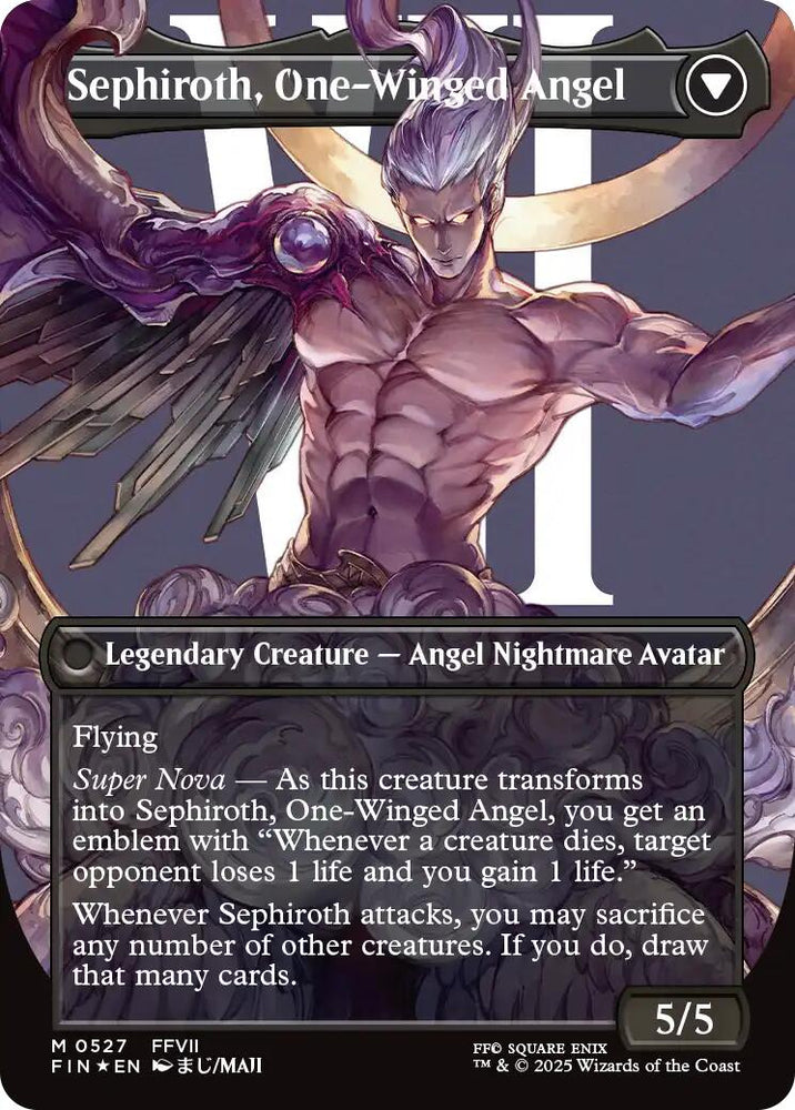 Sephiroth, Fabled SOLDIER // Sephiroth, One-Winged Angel (Borderless) (Surge Foil) [FINAL FANTASY] Magic: The Gathering