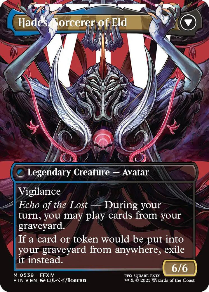 Emet-Selch, Unsundered // Hades, Sorcerer of Eld (Borderless) (Surge Foil) [FINAL FANTASY] Magic: The Gathering