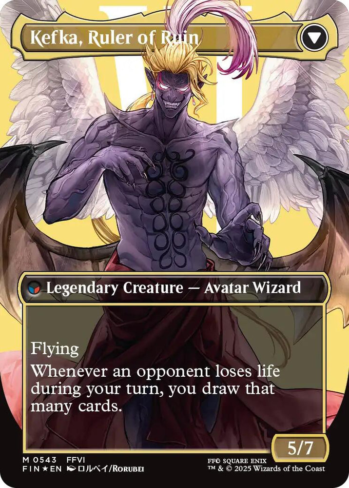 Kefka, Court Mage // Kefka, Ruler of Ruin (Borderless) (Surge Foil) [FINAL FANTASY] Magic: The Gathering