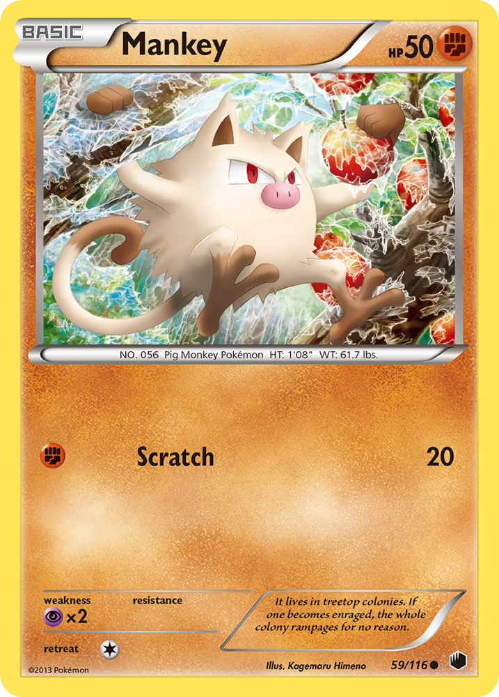 Mankey (59/116) [Black & White: Plasma Freeze] Pokémon