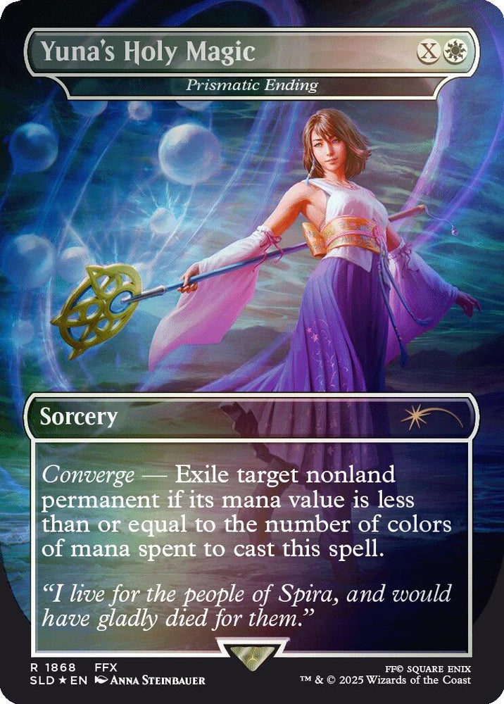 Yuna's Holy Magic - Prismatic Ending (Rainbow Foil) [Secret Lair Drop Series] Magic: The Gathering