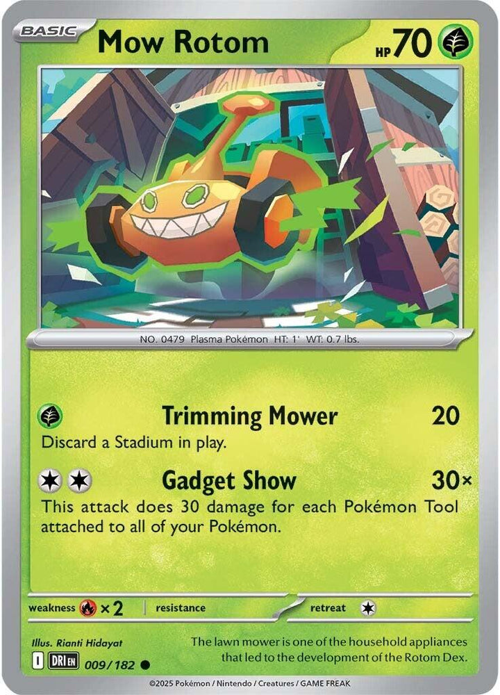Mow Rotom (009/182) [Scarlet & Violet: Destined Rivals] - Pokemon Cards For Your TCG Needs! Pokémon