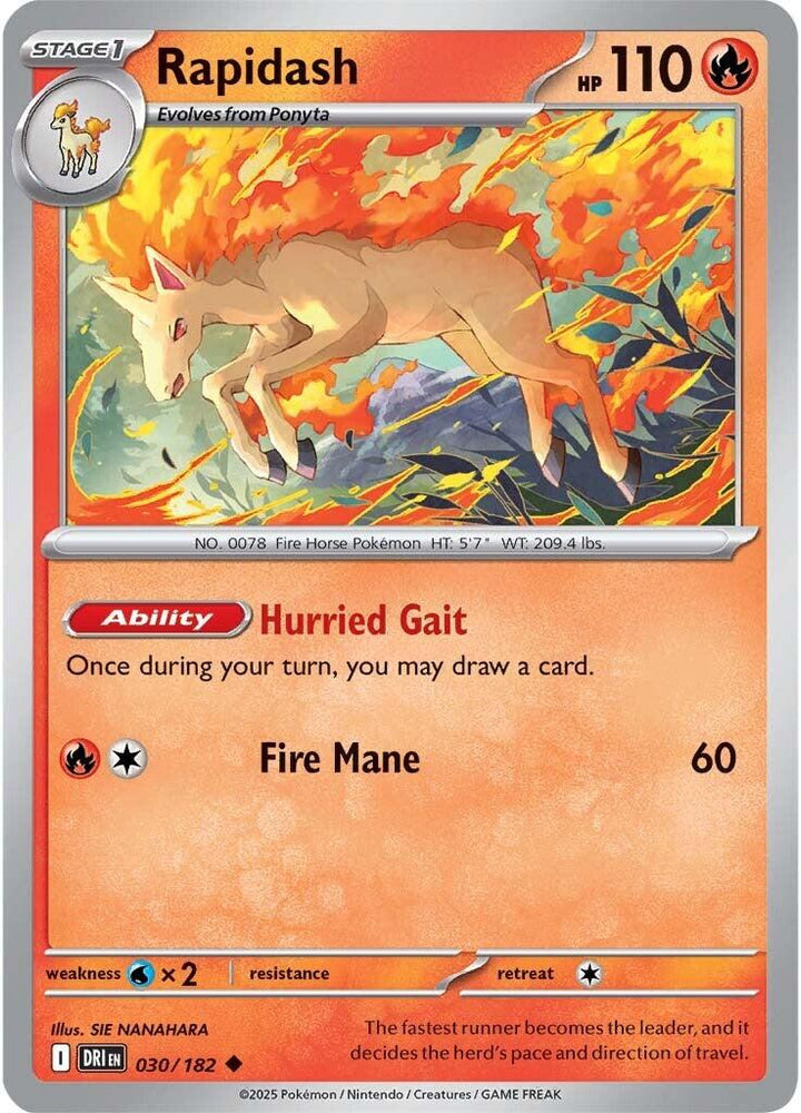 Rapidash (030/182) [Scarlet & Violet: Destined Rivals] - Pokemon Cards For Your TCG Needs! Pokémon
