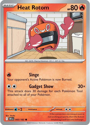 Heat Rotom (043/182) [Scarlet & Violet: Destined Rivals] - Pokemon Cards For Your TCG Needs! Pokémon
