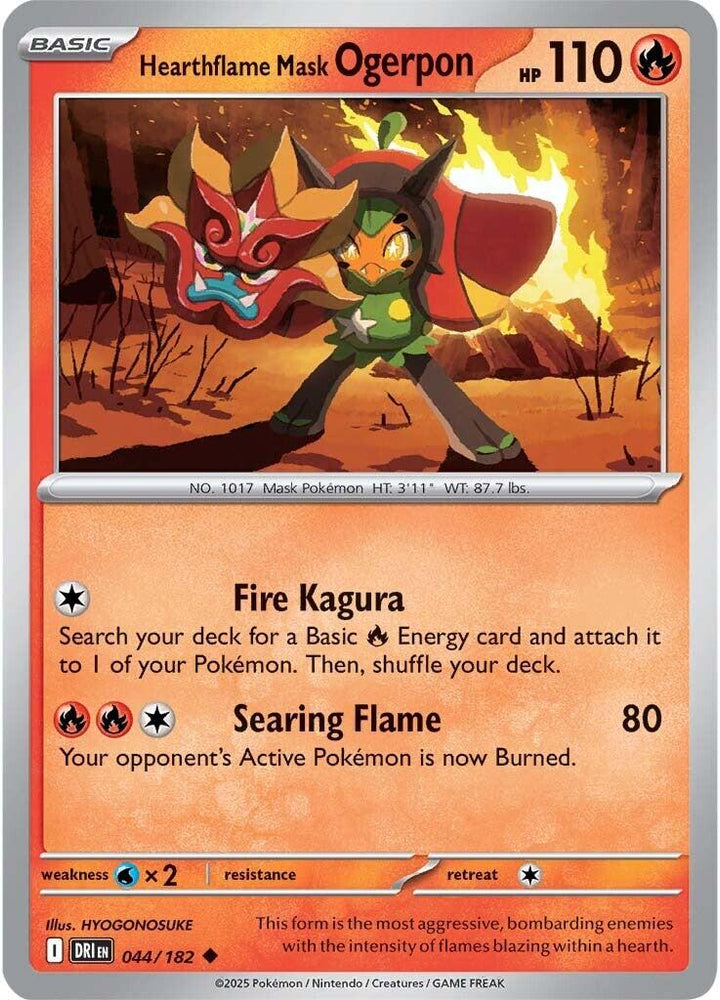 Hearthflame Mask Ogerpon (044/182) [Scarlet & Violet: Destined Rivals] - Pokemon Cards For Your TCG Needs!
