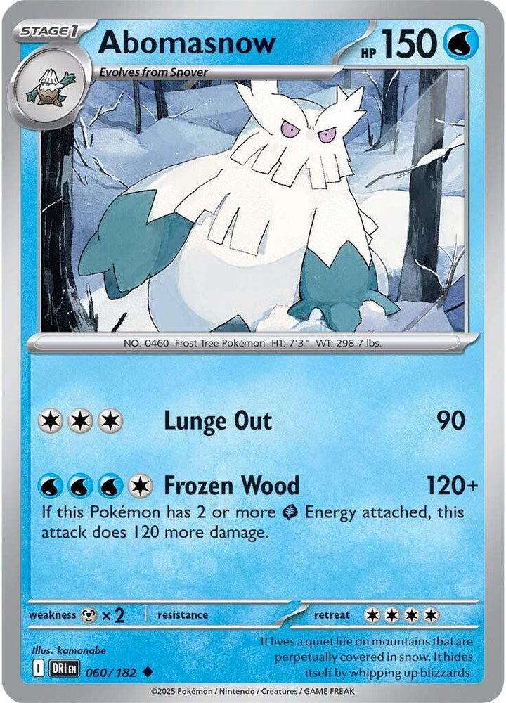 Abomasnow (060/182) [Scarlet & Violet: Destined Rivals] - Pokemon Cards For Your TCG Needs! Pokémon