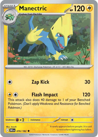 Manectric (076/182) [Scarlet & Violet: Destined Rivals] - Pokemon Cards For Your TCG Needs! Pokémon