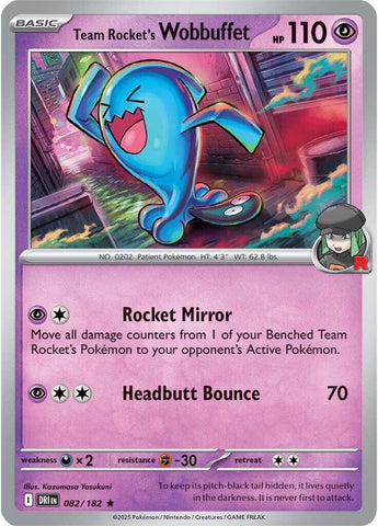 Team Rocket's Wobbuffet (082/182) [Scarlet & Violet: Destined Rivals] - Pokemon Cards For Your TCG Needs! Pokémon