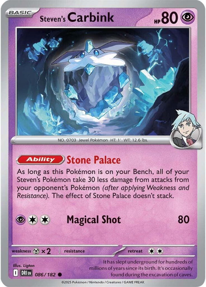 Steven's Carbink (086/182) [Scarlet & Violet: Destined Rivals] - Pokemon Cards For Your TCG Needs! Pokémon