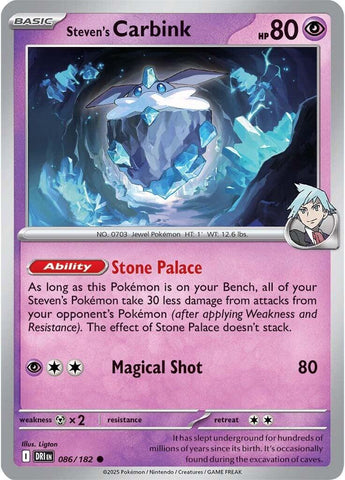 Steven's Carbink (086/182) [Scarlet & Violet: Destined Rivals] - Pokemon Cards For Your TCG Needs! Pokémon