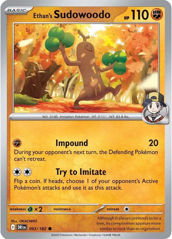 Ethan's Sudowoodo (093/182) [Scarlet & Violet: Destined Rivals] - Pokemon Cards For Your TCG Needs!