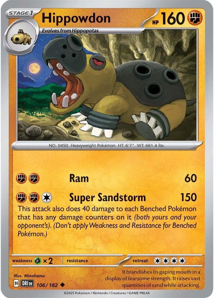 Hippowdon (106/182) [Scarlet & Violet: Destined Rivals] Pokémon