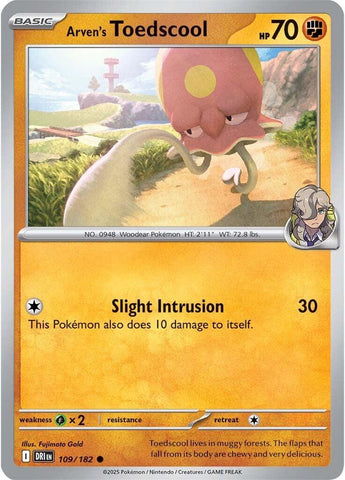 Arven's Toedscool (109/182) [Scarlet & Violet: Destined Rivals] - Pokemon Cards For Your TCG Needs! Pokémon