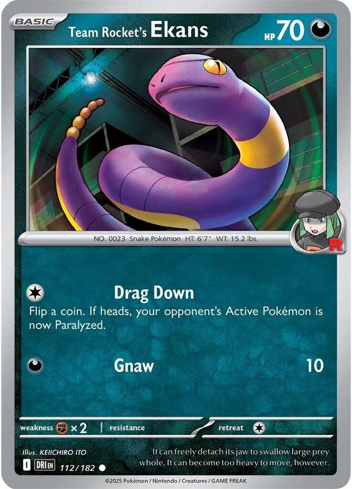 Team Rocket's Ekans (112/182) [Scarlet & Violet: Destined Rivals] - Pokemon Cards For Your TCG Needs! Pokémon