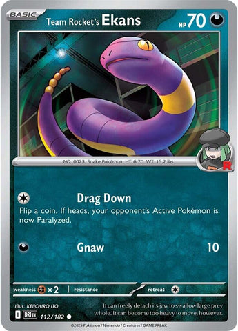 Team Rocket's Ekans (112/182) [Scarlet & Violet: Destined Rivals] - Pokemon Cards For Your TCG Needs! Pokémon