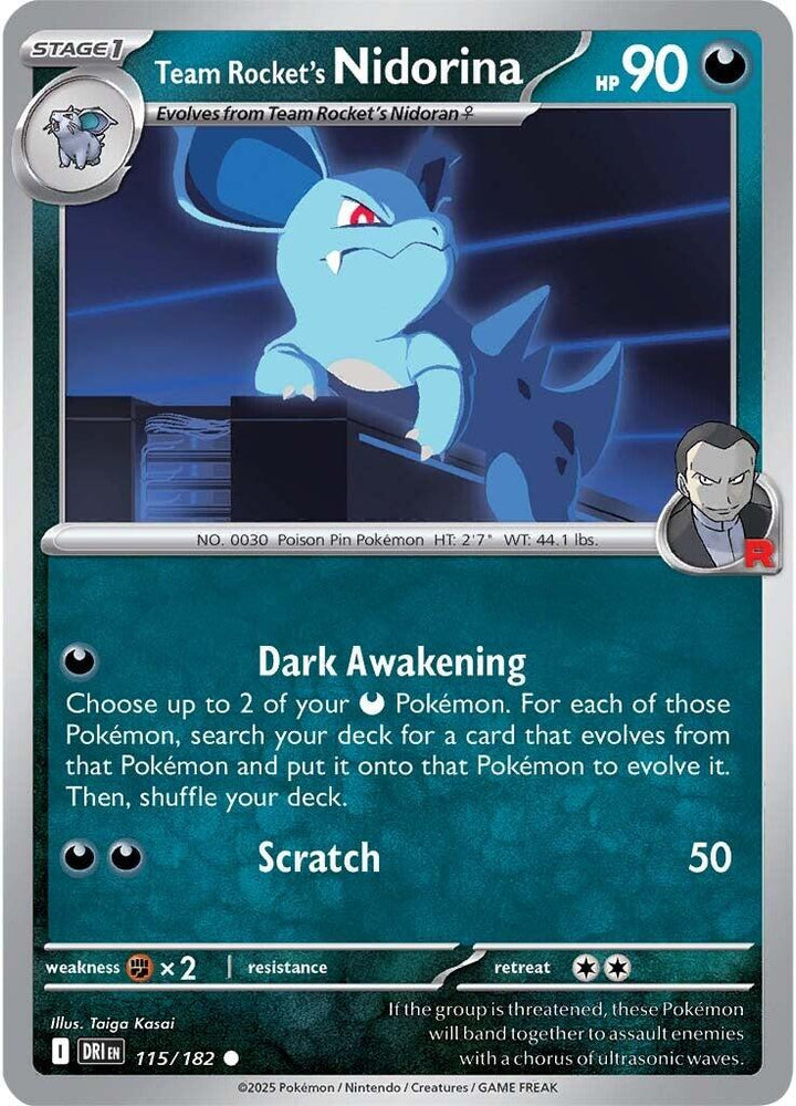 Team Rocket's Nidorina (115/182) [Scarlet & Violet: Destined Rivals] - Pokemon Cards For Your TCG Needs! Pokémon
