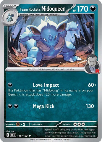 Team Rocket's Nidoqueen (116/182) [Scarlet & Violet: Destined Rivals] - Pokemon Cards For Your TCG Needs! Pokémon