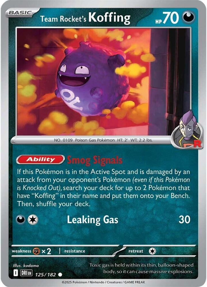 Team Rocket's Koffing (125/182) [Scarlet & Violet: Destined Rivals] - Pokemon Cards For Your TCG Needs! Pokémon