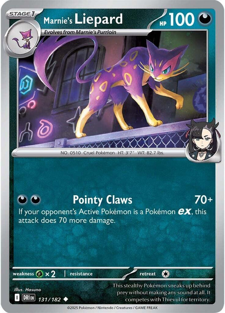 Marnie's Liepard (131/182) [Scarlet & Violet: Destined Rivals] - Pokemon Cards For Your TCG Needs! Pokémon