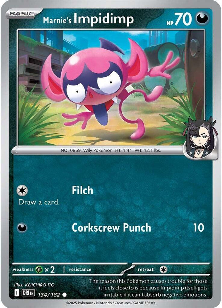 Marnie's Impidimp (134/182) [Scarlet & Violet: Destined Rivals] - Pokemon Cards For Your TCG Needs! Pokémon