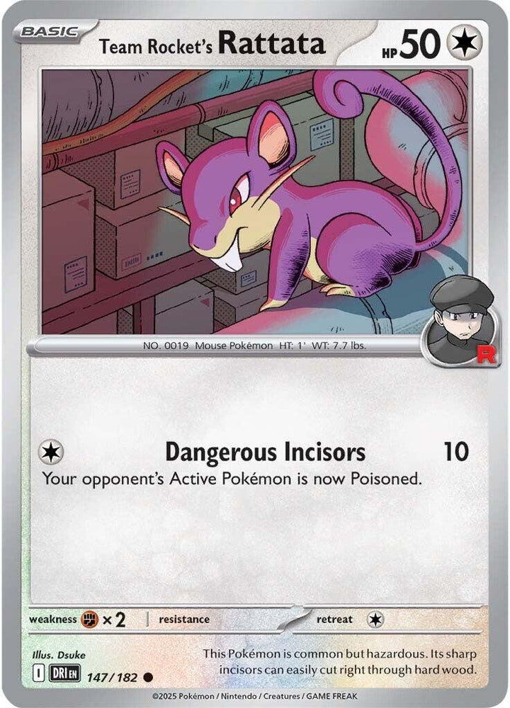 Team Rocket's Rattata (147/182) [Scarlet & Violet: Destined Rivals] - Pokemon Cards For Your TCG Needs! Pokémon