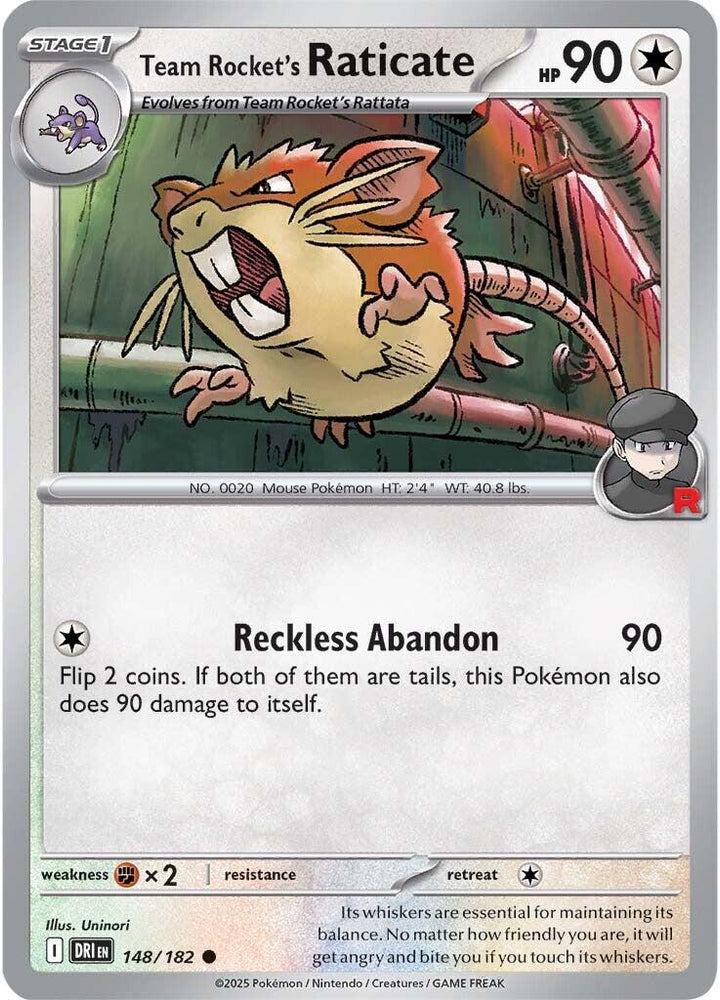 Team Rocket's Raticate (148/182) [Scarlet & Violet: Destined Rivals] - Pokemon Cards For Your TCG Needs! Pokémon