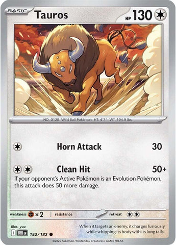 Tauros (152/182) [Scarlet & Violet: Destined Rivals] - Pokemon Cards For Your TCG Needs! Pokémon