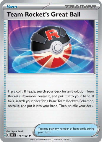 Team Rocket's Great Ball (175/182) [Scarlet & Violet: Destined Rivals] - Pokemon Cards For Your TCG Needs! Pokémon