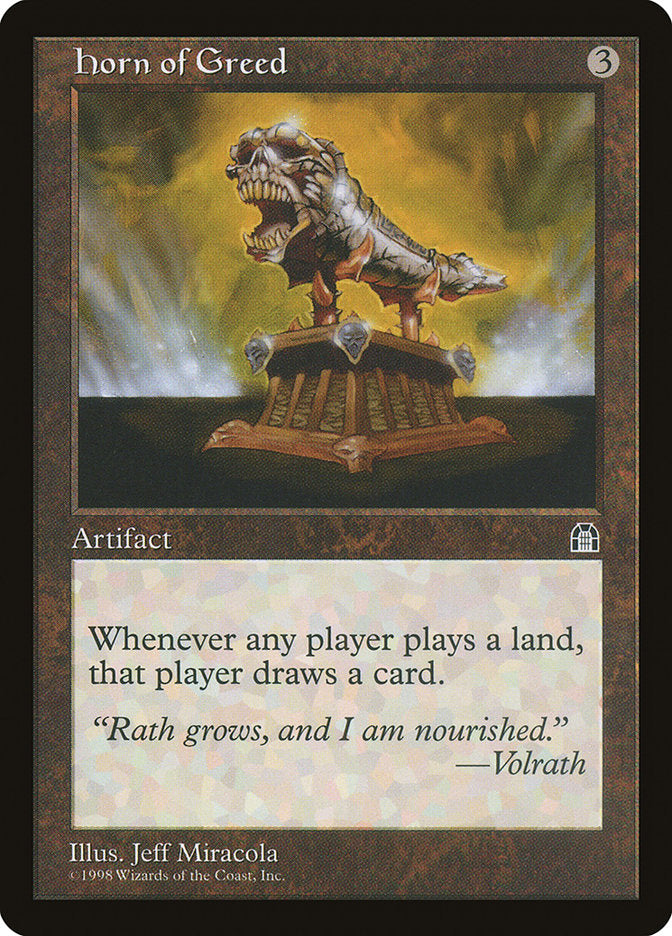 Horn of Greed [Stronghold] Magic: The Gathering