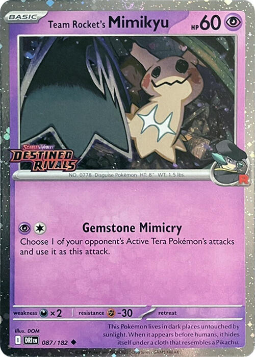 Team Rocket's Mimikyu (087/182) (Destined Rivals Stamp) [Scarlet & Violet: Destined Rivals] Pokémon