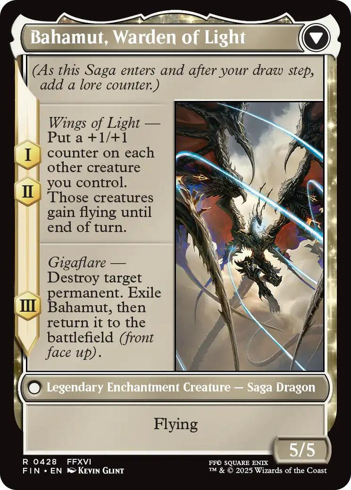 Dion, Bahamut's Dominant // Bahamut, Warden of Light (Extended Art) [FINAL FANTASY] Magic: The Gathering