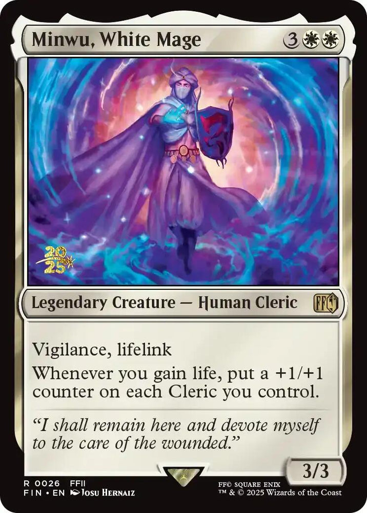 Minwu, White Mage [FINAL FANTASY Prerelease Promo] Magic: The Gathering