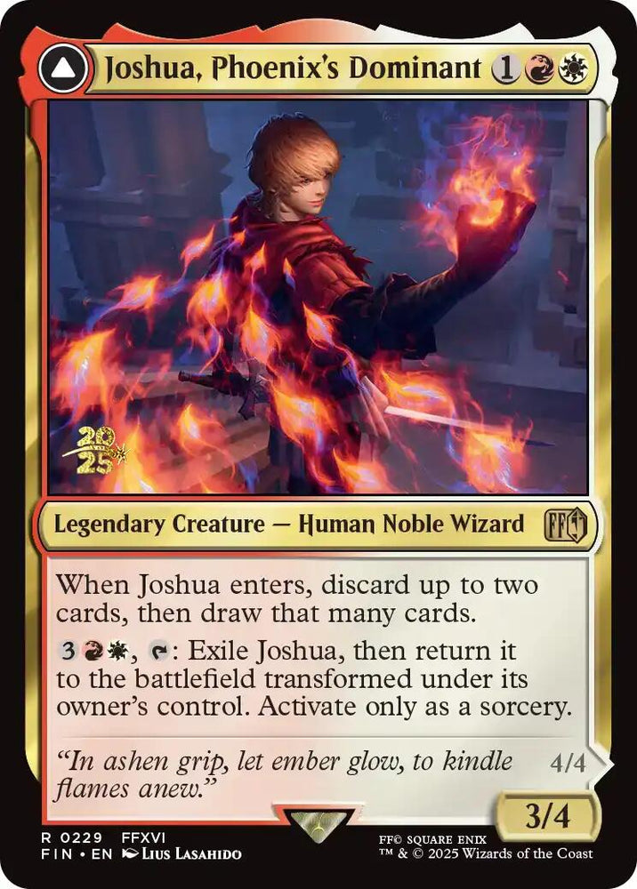 Joshua, Phoenix's Dominant // Phoenix, Warden of Fire [FINAL FANTASY Prerelease Promo] Magic: The Gathering