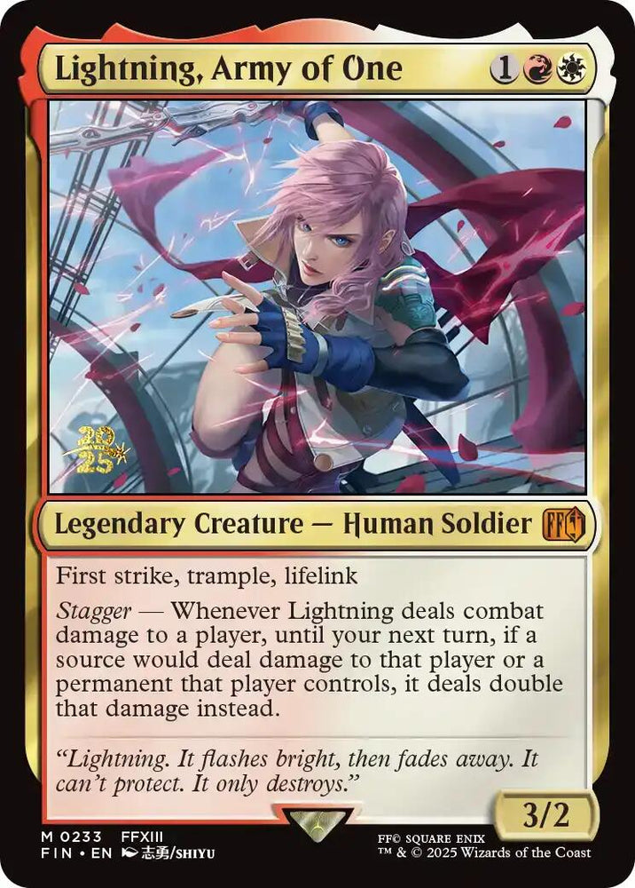 Lightning, Army of One [FINAL FANTASY Prerelease Promo] Magic: The Gathering