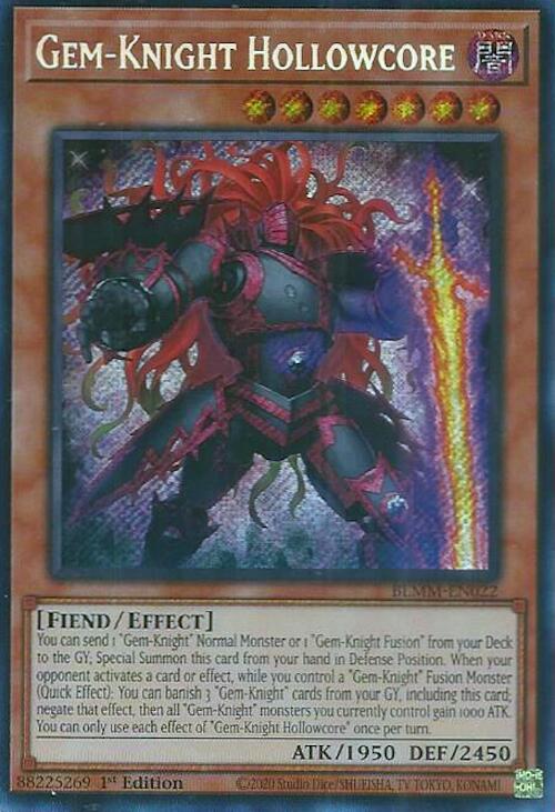 Gem-Knight Hollowcore [BLMM-EN022] Secret Rare - Yugioh Cards For Your TCG Needs!