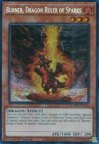 Burner, Dragon Ruler of Sparks [BLMM-EN123] Secret Rare Yu-Gi-Oh!