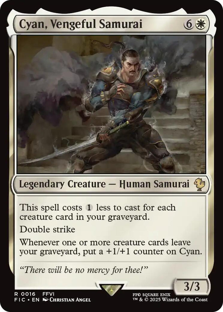 Cyan, Vengeful Samurai (Surge Foil) [FINAL FANTASY Commander] Magic: The Gathering
