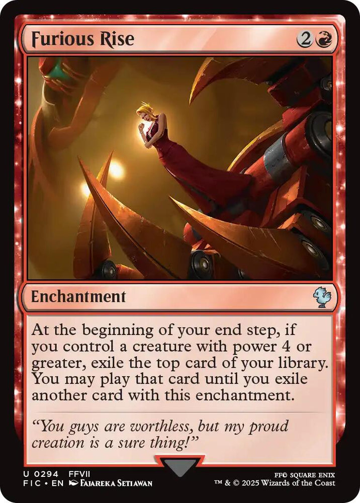 Furious Rise (Surge Foil) [FINAL FANTASY Commander] Magic: The Gathering
