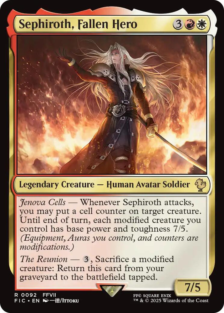Sephiroth, Fallen Hero (Surge Foil) [FINAL FANTASY Commander] Magic: The Gathering