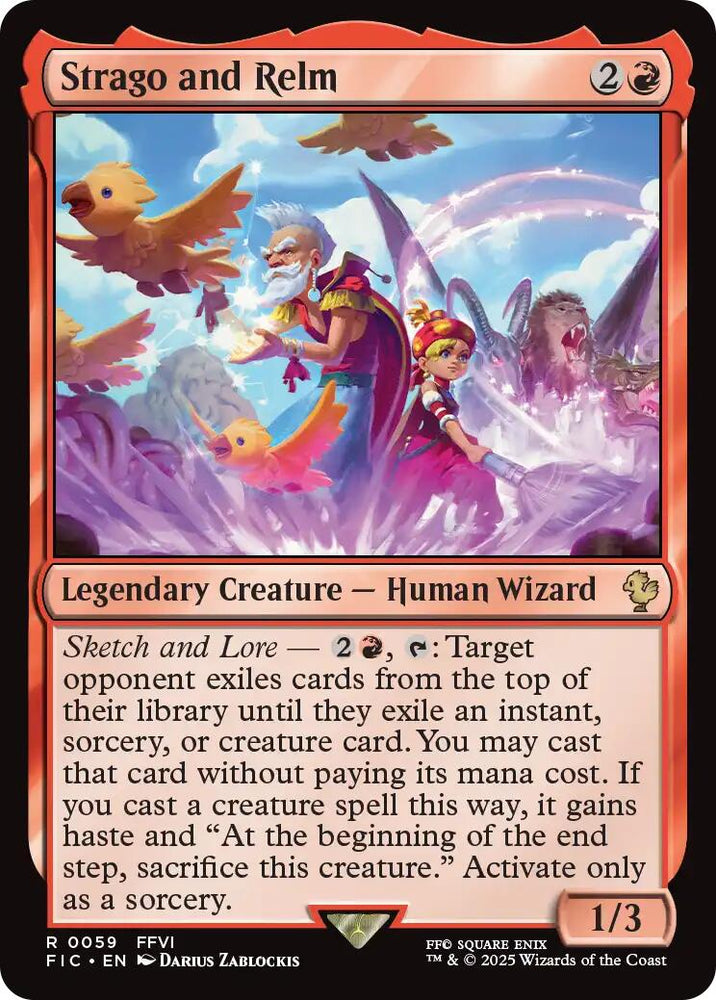 Strago and Relm (Surge Foil) [FINAL FANTASY Commander] Magic: The Gathering