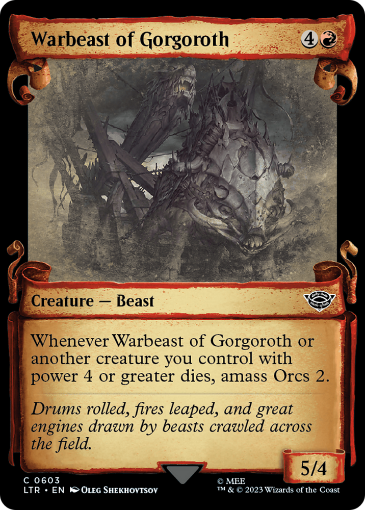 Warbeast of Gorgoroth [The Lord of the Rings: Tales of Middle-Earth Showcase Scrolls] Magic: The Gathering