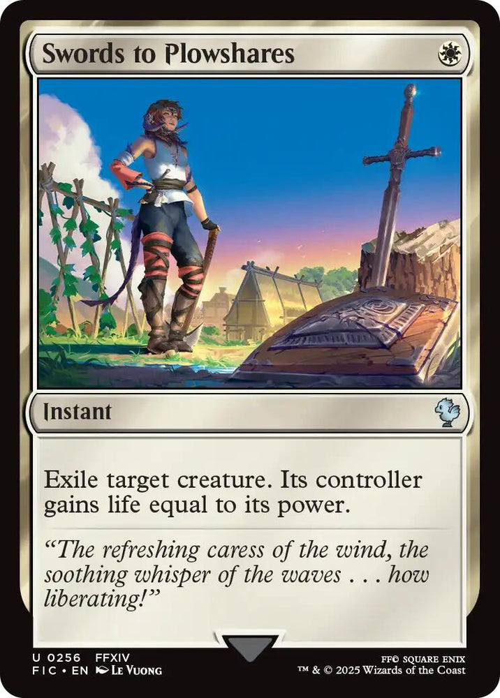 Swords to Plowshares (Surge Foil) [FINAL FANTASY Commander] Magic: The Gathering