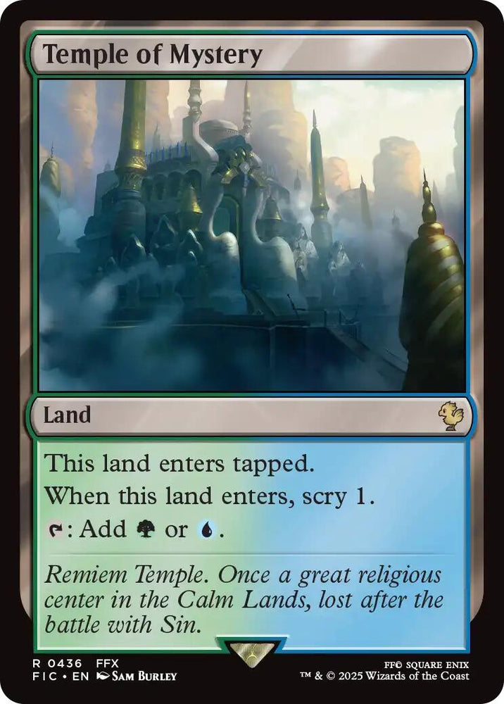 Temple of Mystery (Surge Foil) [FINAL FANTASY Commander] Magic: The Gathering