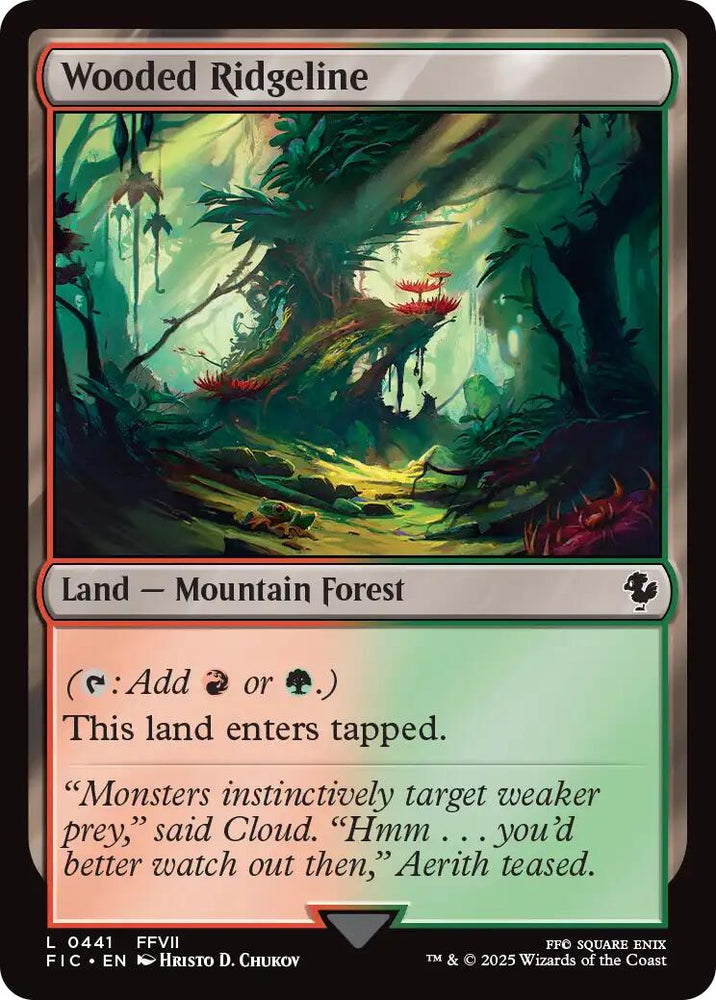 Wooded Ridgeline (Surge Foil) [FINAL FANTASY Commander] Magic: The Gathering